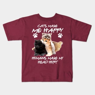 Cats Make Me Happy Kids T-Shirt